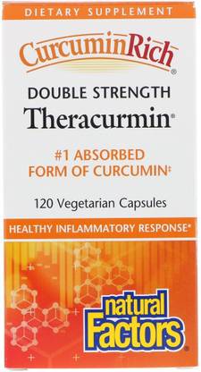 Natural Factors Double Strength Theracurmin, 120 Vegetarian Capsules