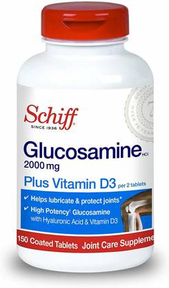 Schiff Glucosamine, Plus Vitamin D3, 2000 mg, 150 Coated Tablets