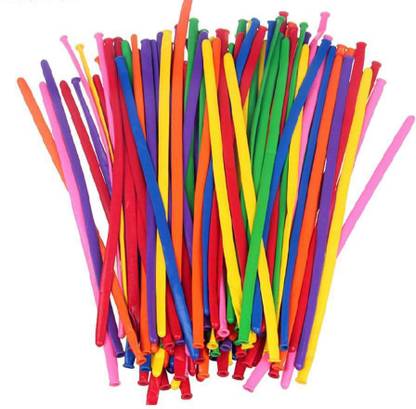 aaradhyacollection Solid Party Long Balloon Multicolour Long Twisting Animal Shaping Balloon(Pack of 100) Balloon