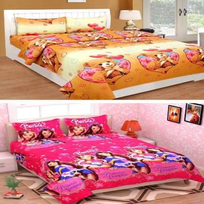 Skytex Cotton Double Flat 130 TC Cartoon Bedsheet