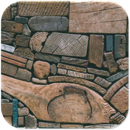 Krishneel Square Wood Coaster Set