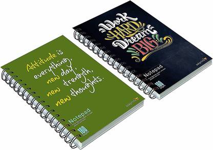 Askprints A5 Notebook (Unruled Wire Bound Spiral Notebook, Multicolor, Pack of 2) A5 Notebook unruled 160 Pages