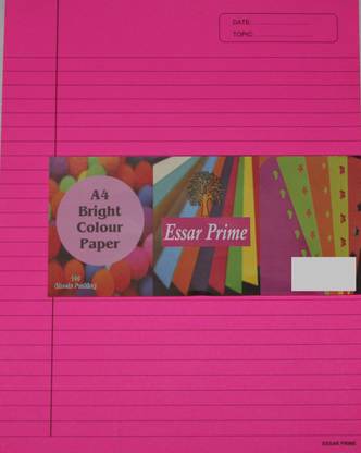 ESSAR PRIME CPR120-PINK RULED A4 120 gsm Coloured Paper