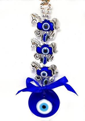 Vyne Vyne three horse evil eye Decorative Showpiece - 12 cm