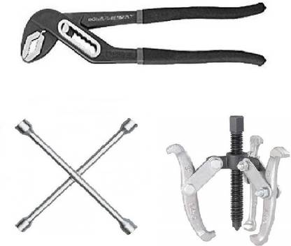 SUN-SANDY TOOLKIT030-One Tota Plier+ One 4 Way Spanner Handle +Three Leg Puller TOOLKIT030-One Tota Plier+ One 4 Way Spanner Handle +Three Leg Puller Single Sided Combination Wrench