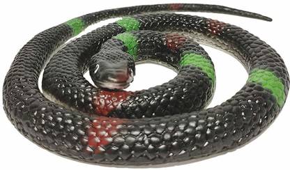 DELTOYHUT Rubber Black Cobra Snake Toy for Kids