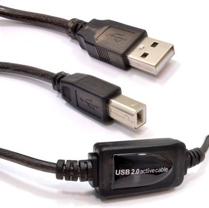 TECHGEAR Micro USB Cable 15 m 15m Long Printer Active Cable USB 2.0 Active Repeater A To B Booster Lead