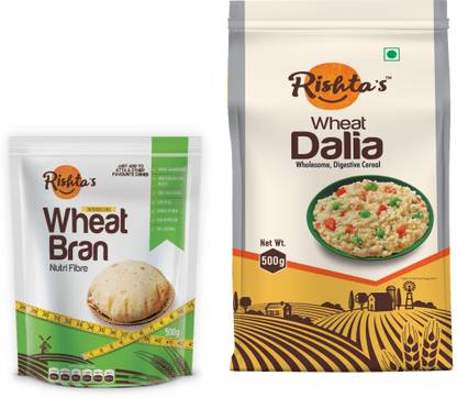 Rishta's Combo of Wheat Bran (500 g) and Daliya (500g)(Pack of 2) Broken Wheat