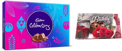 Cadbury Large Celebrations Assorted Chocolates With Birthday Greeting Card Assorted Gift Box