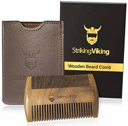 Striking Viking Wooden Beard Comb & Case