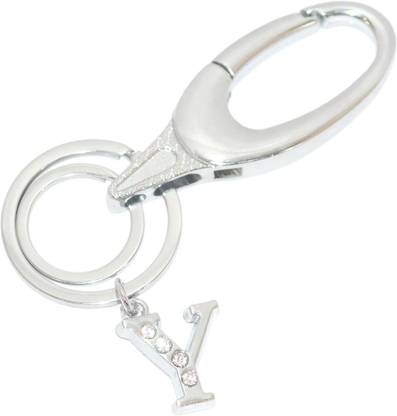 Aura Imported Diamond Studded Initial Letter Y Alphabet Y Key Ring Hook Key Chain