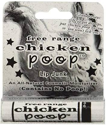 Simone Chickenbone Chicken Poop Lip Balm Display jojoba oil, levender essential oil