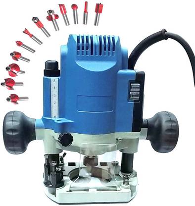 ISC DMR 8 Router Machine Wood Working Router Machine with Bits 12 Pcs Multi Shapes Router/Trimmer Bit Set Rotary Tool