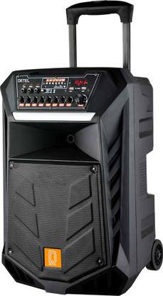 DETEL Trolley Speaker with 2 Wireless Mic 100 W Bluetooth Speaker