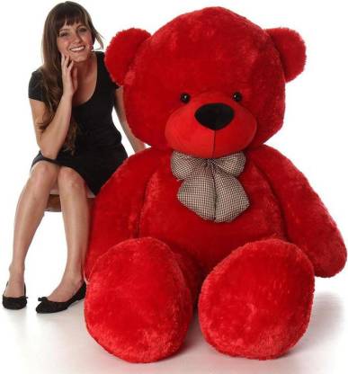 Day 2 Day Very Cute, Lovable, Huggable Soft Toy Teddy Bear with Neck Bow for Girlfriend, Birthday Gift-(4 feet, red)  - 30 cm