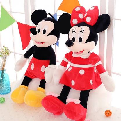 CREATION Exclusive Imported Baby Soft Toys Micky & Minnie Mouse Couple (Size 90 CM )  - 90 cm