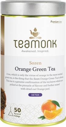 Teamonk Sozen High Mountain Orange Fruit Detoxyfying Green Tea Orange Green Tea Tin