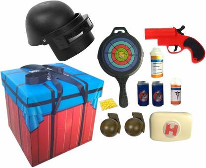 Agile UBG Airbox AirDrop Box PUBG Helmet & Accessories Toy Set Toy Set for Boys 12 pcs Armor Sets