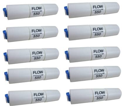 KRPLUS Plastic Flow Restrictor 550 for Water Purifier | Water flow Restrictor | After Membrane Filter | Pushfit ¼” (6mm) fitting connector (Pack Of 10) Solid Filter Cartridge