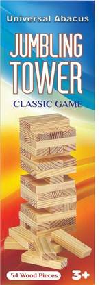 Universal Abacus Universal Jumbling Tower Classic Stacking Game Toy for Kids (54 Wood Pieces)
