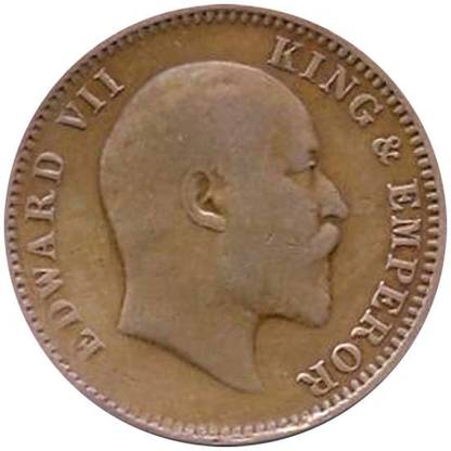 Mintage World British India King Edward VII Quarter Anna 1907 Calcutta Medieval Coin Collection
