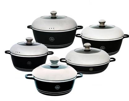 Dessini Non-Stick Die Cast Cookware set - 5 set Induction Bottom Non-Stick Coated Cookware Set
