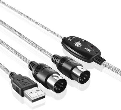 TECHGEAR Micro USB Cable 3 m MIDI to USB Cable, USB to MIDI Cable Converter 2 in 1 PC to Synthesizer Music Studio Keyboard Interface Wire Plug Controller Adapter Cord 16 Channels, Supports Computer Laptop Windows and Mac