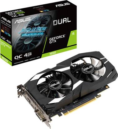 ASUS Dual-GTX1650-O4G GDDR5 4 GB NVIDIA Chipset 128 bit 8002 MHz Graphics Card