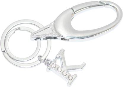 Aura Imported Diamond Studded Initial Letter K Alphabet K Key Ring Hook Key Chain