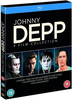Johnny Depp 4 Movies Collection: Sweeney Todd: The Demon Barber of Fleet Street + The Astronaut's Wife + Dark Shadows + Don Juan DeMarco (4-Disc Box Set) (Fully Packaged Import) (Region Free)