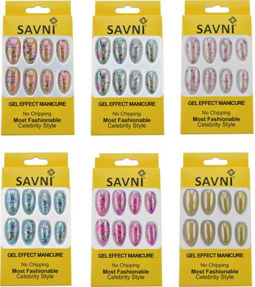 Savni 6 boxes Ready to paste Nail art nail extensions 001