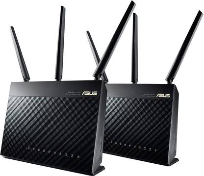ASUS RT-AC68U (2 Pack) Gaming Router 2.4 GHz, 5 GHz 1900 Mbps Wifi Speed Dual Band External Antenna Access Point Mode