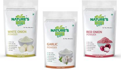 Nature's Precious Gift Onion Powder, Garlic Powder & Red Onion Powder Combo Pack (100 GM Each)