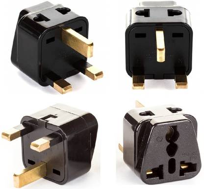 OREI India to UK, UAE, Hong Kong (Type G) Travel Adapter Plug - 2 in 1 - 4 Pack Worldwide Adaptor
