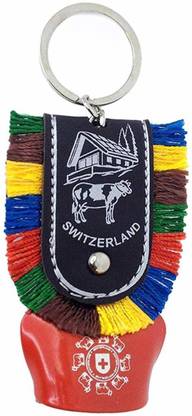 Crazycute DDLJ Style Beautiful Metallic Swiss Cow Bell Keychain Key Chain