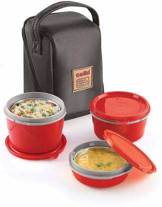 cello Fresh Micro 3 LUNCH BOX WITH INNER STEEL 3 Containers Lunch Box