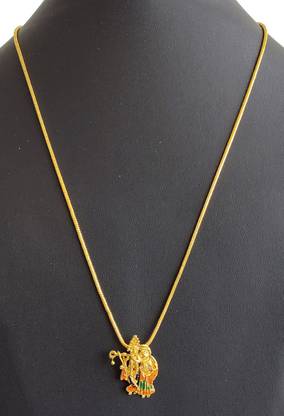 DCASE gold plated Pendant Set with Chain Lord radha Krishna pendant Gold-plated Pendant Set For Men & Women Gold-plated Wood, Alloy, Brass