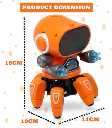 Anvi Musical And 3D Light Effects 6 Leg Bot Robot Toy For Kids (Multicolor)