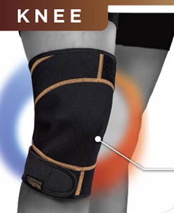 GYMIGO VXI®-58-FR-Copper Fit Rapid Relief Knee Wrap with Hold/Cold Therapy, Black/Copper Knee Support