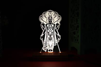 Modak The Lord Vishnu 3D illusion Acrylic Table Lamp(Color-Orange) Table Lamp
