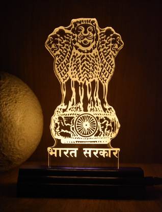 GORVA The Ashok Symbol 3D illusion Acrylic Table Lamp(Color-Violet) Table Lamp