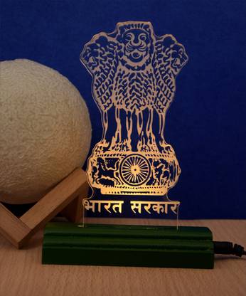 GORVA The Ashok Symbol 3D illusion Acrylic Table Lamp(Color-Forest Table Lamp
