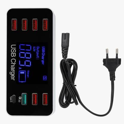 microware A9+ A9+ 8 Port Fast Charging Smart USB Hub with QC3.0 + Type-C Charging Station USB Hub
