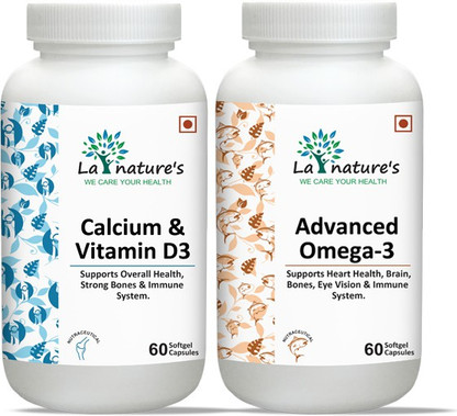 La Natures Calcium \u0026 Vitamin D3 + Advanced Omega 3 Capsule Price in India -  Buy La Natures Calcium \u0026 Vitamin D3 + Advanced Omega 3 Capsule online at  Flipkart.com
