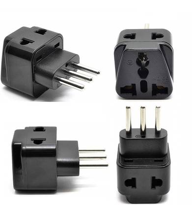 OREI India to Italy, Libya, Chile (Type L) Travel Adapter Plug 2 in 1 - 4 Pack Worldwide Adaptor