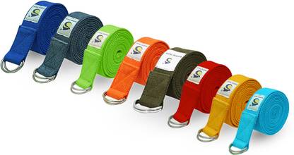 Marine Pearl 8ft Set of 8 Heavy Duty Yoga Strap - Cotton Yoga Strap Cotton Yoga Strap