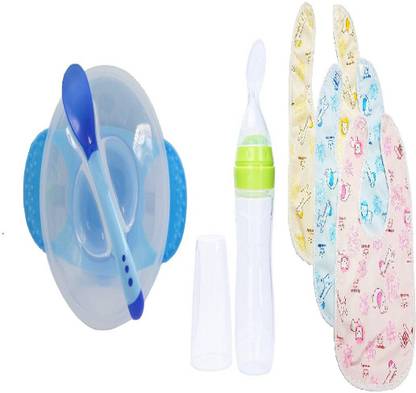 Manan Shopee Baby Feeding Set Food Feeder Bowl And Bib