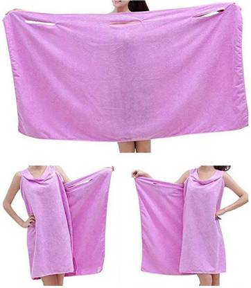 Rixim Pink Free Size Bath Robe