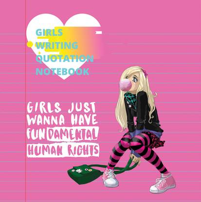 GIRLS WRITING QUOTATION NOTEBOOK
