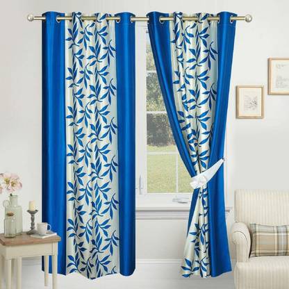 Gantavya 304.8 cm (10 ft) Polyester Semi Transparent Long Door Curtain (Pack Of 2)